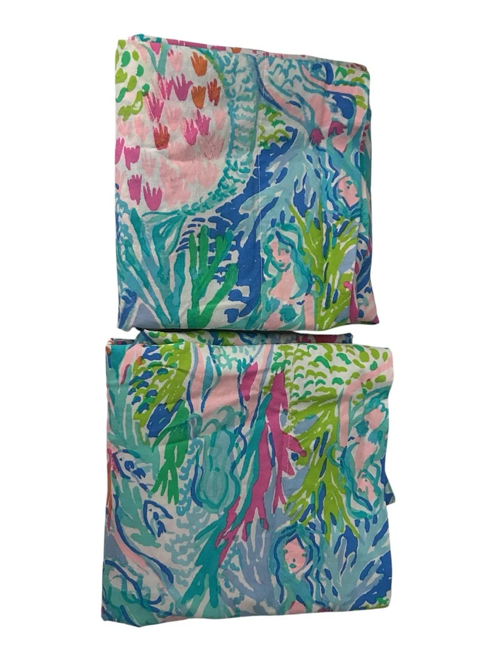 2 Pottery Barn Kids Lilly Pulitzer Mermaid’s Cove Standard Pillowcases 20X30